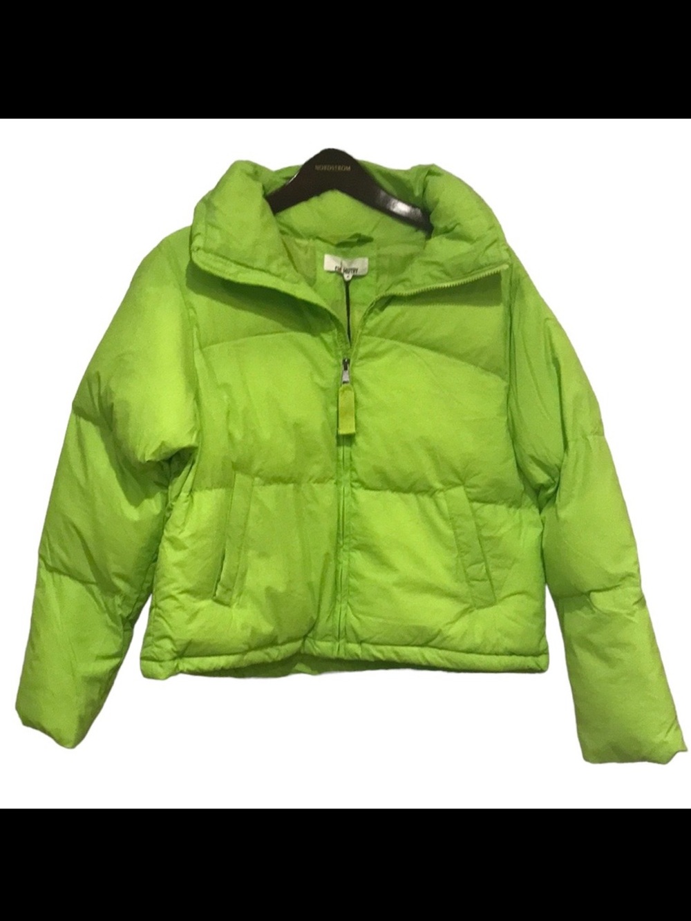 Love Chemiztry Neon Puffer Jacket Neon Green Size S NEW with Tag